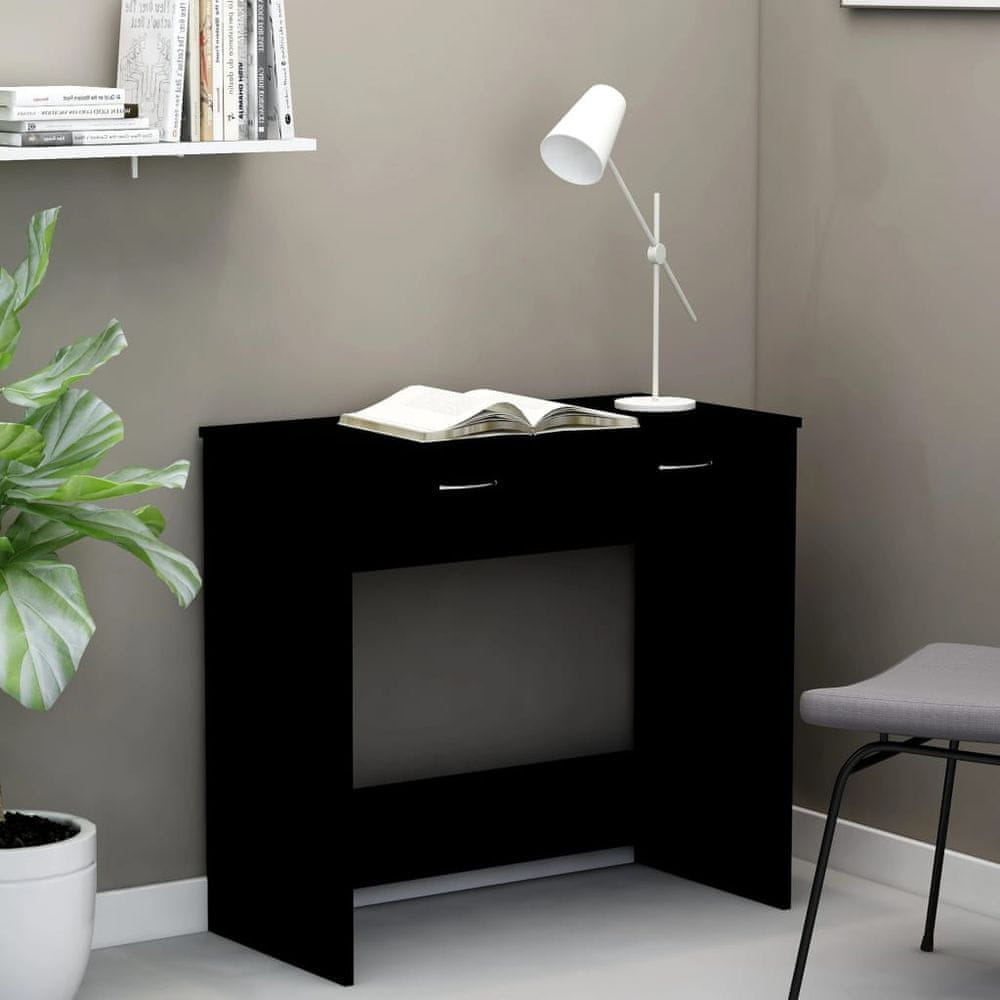 Vidaxl Písací stôl, čierny 80x40x75 cm, drevotrieska